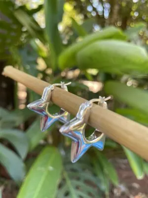 Brinco Argola Estrela Eletroformação