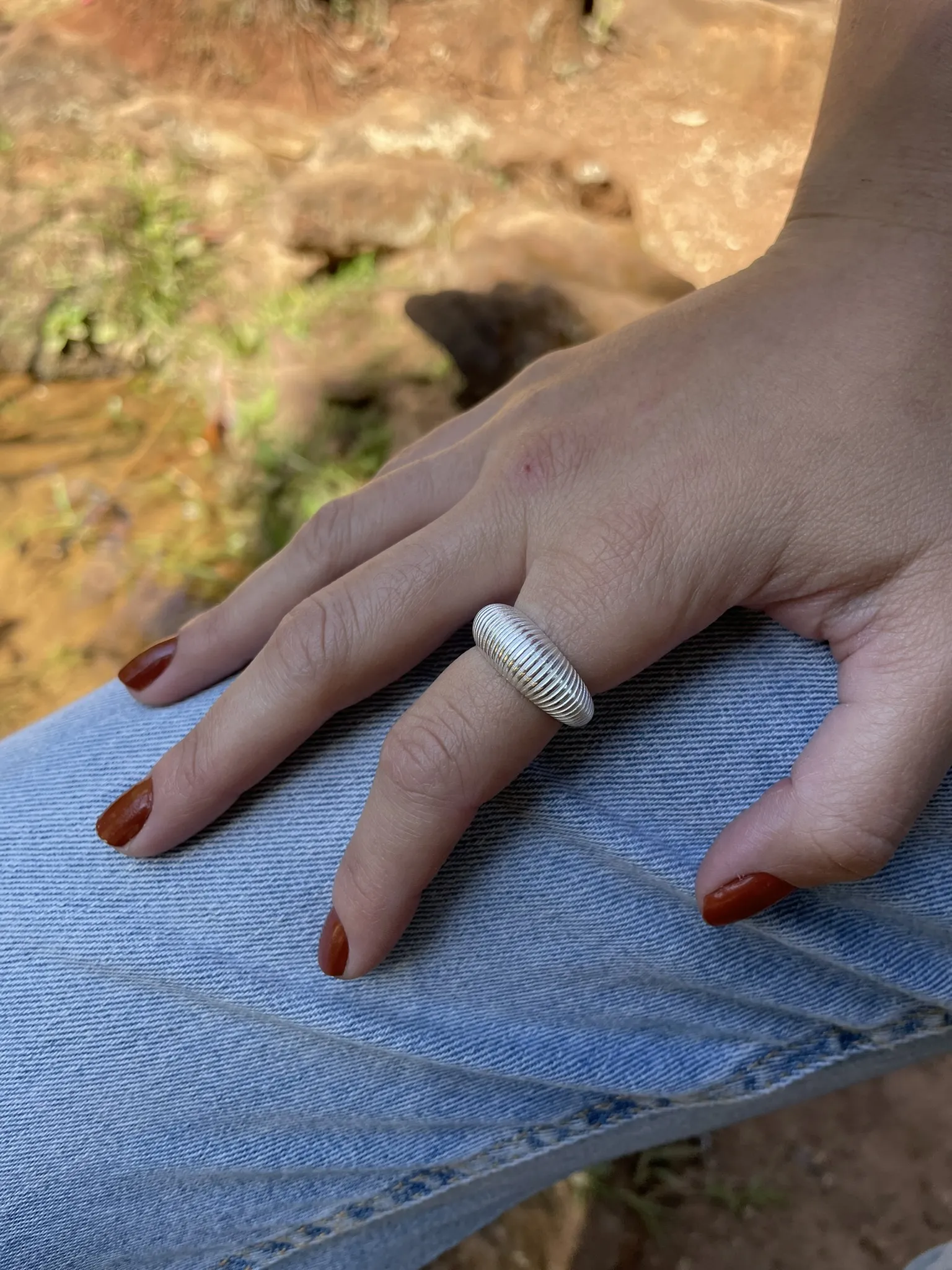 Anel Largo Riscado