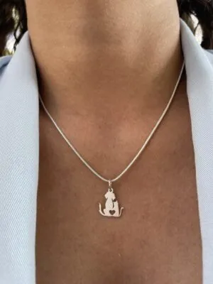 Pingente Gato e Cachorro