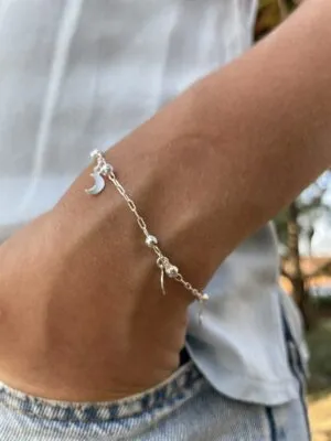 Pulseira Bolinha e Lua