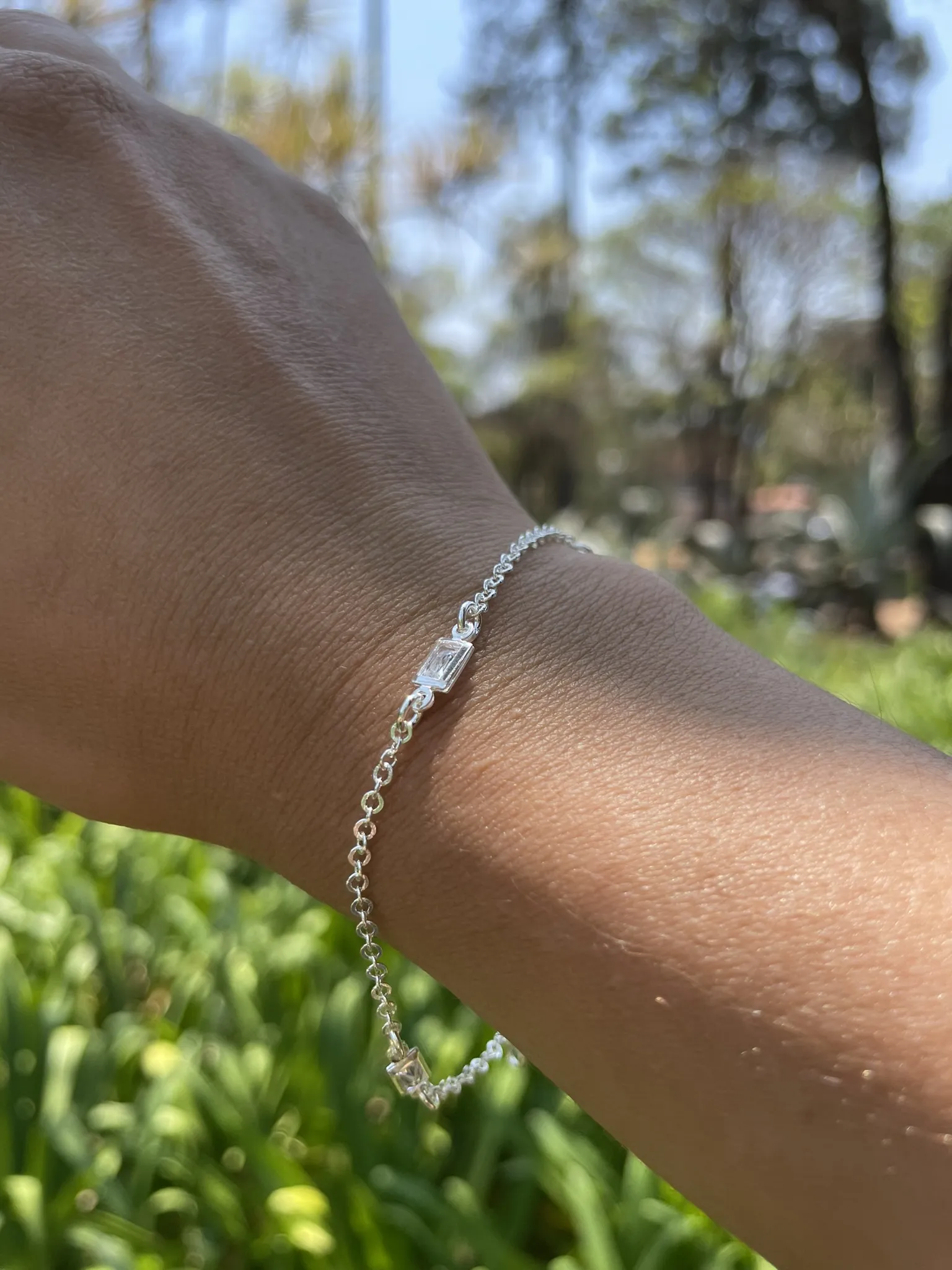 Pulseira Zircônias Retangulares