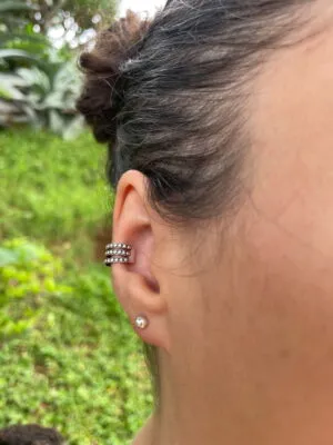 Piercing Fake 3 Aros com Bolinhas