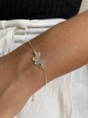 Pulseira Borboleta Rendada